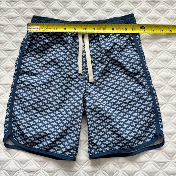 Fair Harbor Kids Anchor Trunk Mist Seaview Swim Trunks Blue White Size M - Picture 4 of 12